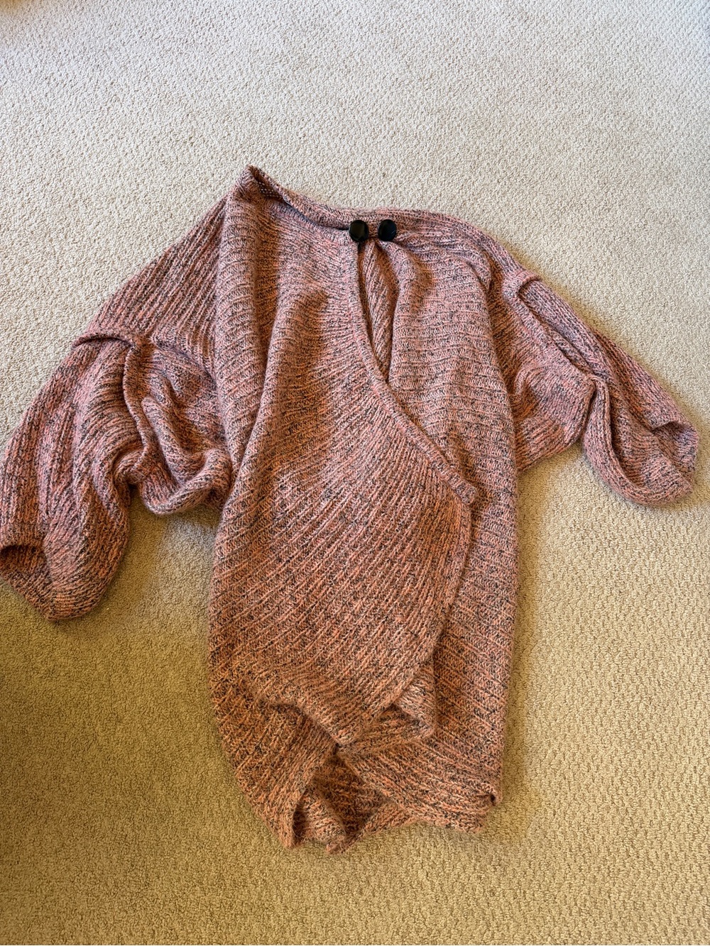 Vintage Dusty Rose Wrap Knit Cardigan